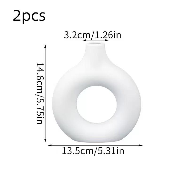 

2pcs/Nordic Style Round Vase Home Decoration Tabletop Flower Vessel Simple Modern Living Room Ornament