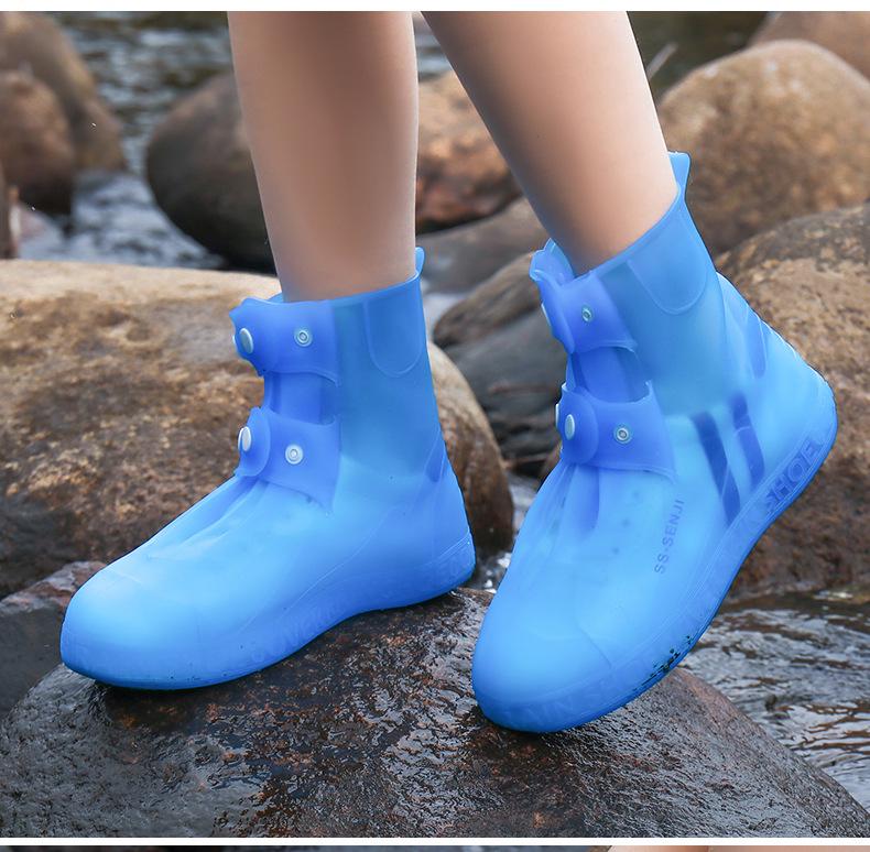 Unisex Waterproof Non-Slip Silicone Rain Shoe Covers: Thick, Wear-Resistant, Lightweight for Outdoor Use
