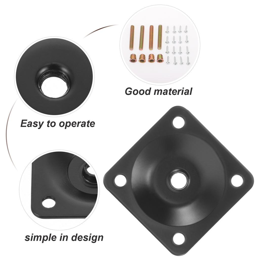 1 Set Thick Iron Furniture Leg Mounting Plates Table Leg Brackets Connector Sofa Couch Desk Legs Repair Hardware Accessories