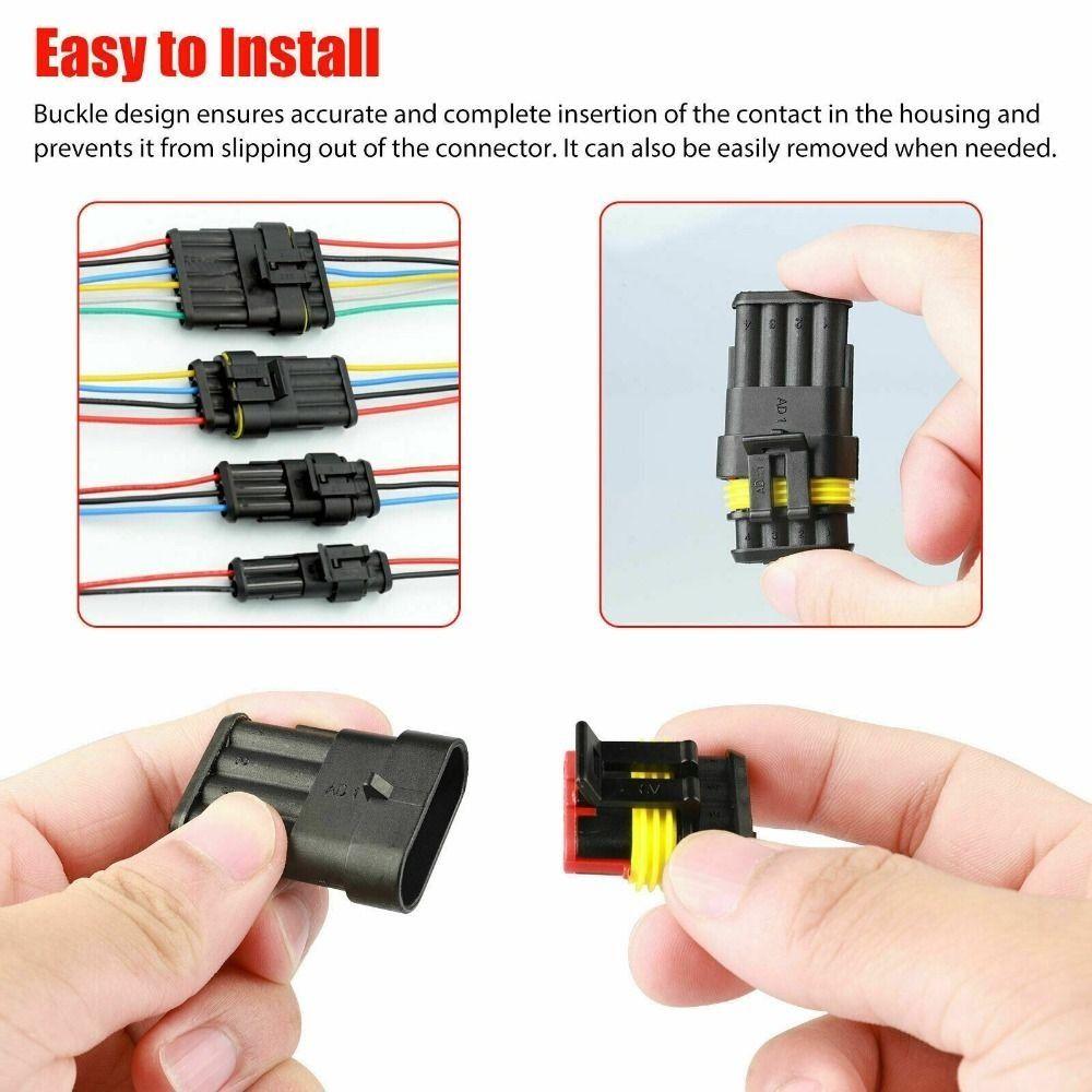 Male And Female Pair Car Electrical Connector 300V 12V Wire Harness Plug Automotive Repair