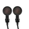 2Pcs Motorcycle Turn Signal Lamp Brake Light Vintage Grille Modification AccessoryBlack