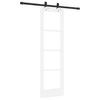 Sliding Door White 61 X 198.5 Cm Solid Pine Wood and Glass