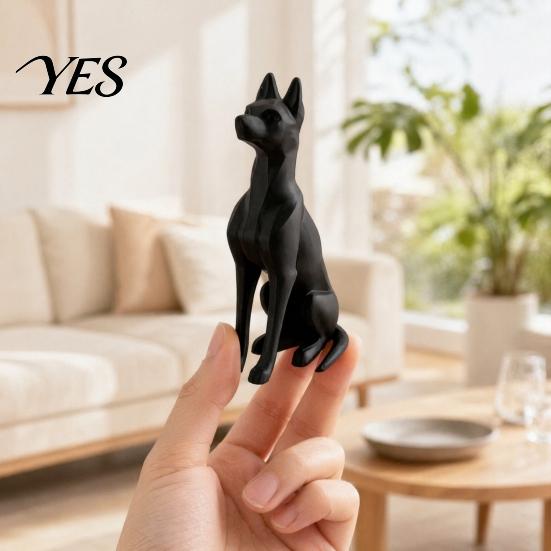 Minimalist Dog Statue 3D Printed Sitting Figurine, Modern Statue, Animal White Figurine Sculpture Decoration for Home Office Desk, Gift Pet Lovers PLA
