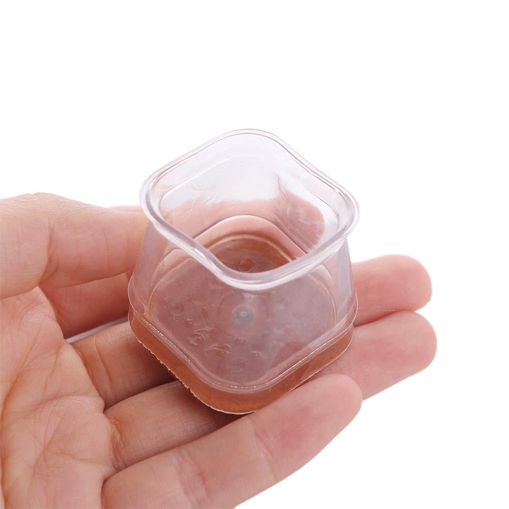 Silent Floor Protectors Chair Leg Cover Square Non-Slip Chair Feet Cover Thickened Reduce Noise Silicone Leg Caps Hardwood