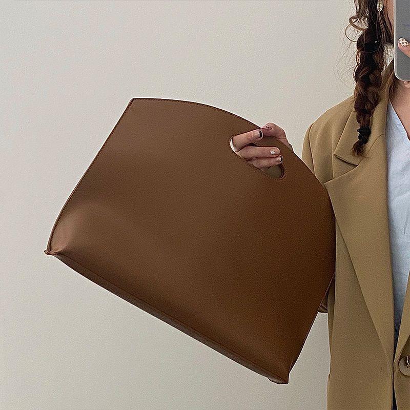 Yogodlns Women's Handbag New Large-capacity File Bag Fashionable Versatile Commuter Bag Leather Briefcase Envelope Clutch Bag