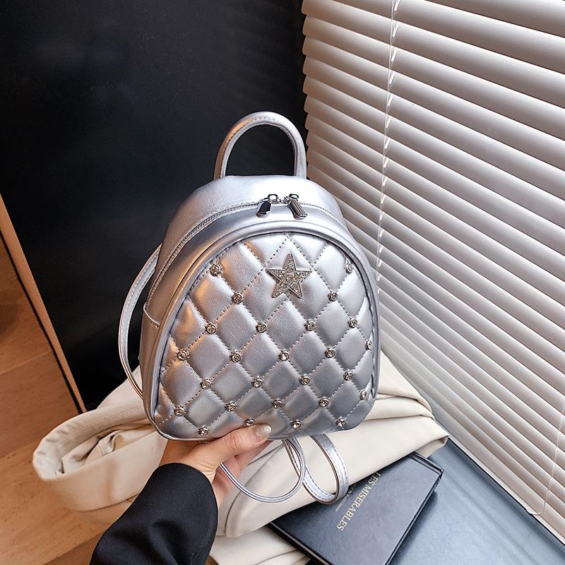 Premium Rhombus Backpack Women's New Fashion Versatile Casual Bag Small Backpack