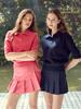 Road Roar Pleated 2-Tier Wrap Skirt Pink