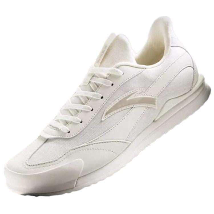 Anta Comfortable Versatile Wear-Resistant Lightweight Shock-Absorbing Low-Top Casual Shoes Men Sneakers Ivory 912418856-7
