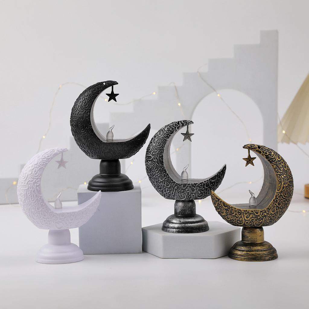 LED Moon Star Candlestick Ramadan Home Decor Candle Light Islamic Muslim Festival Party Decoration Eid Supplies 2026