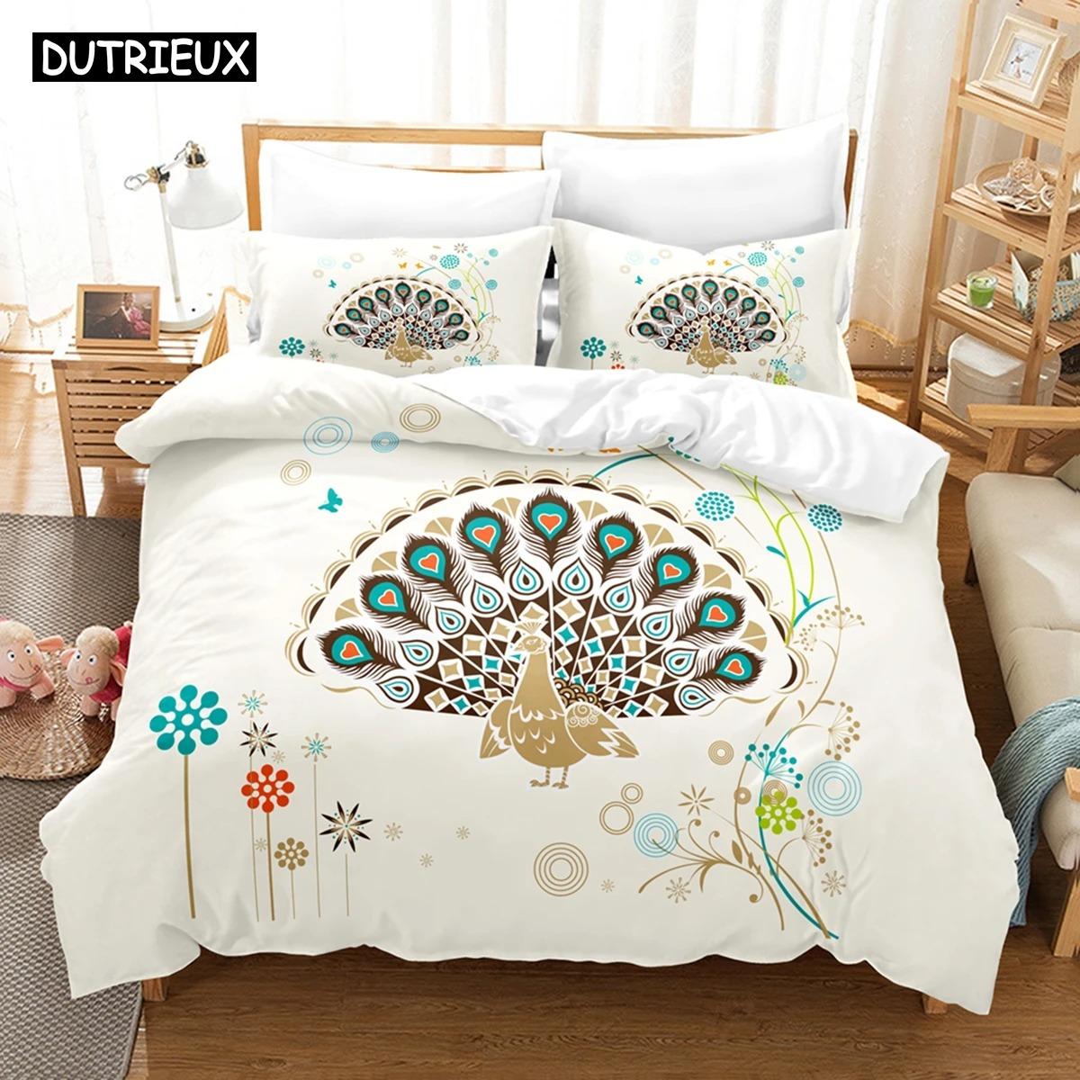 

3D The Peacock Постельное белье Пододеяльник Комплект с наволочкой Твин Полный Queen King Постельное белье Постельное белье 70x133cm 2pcs