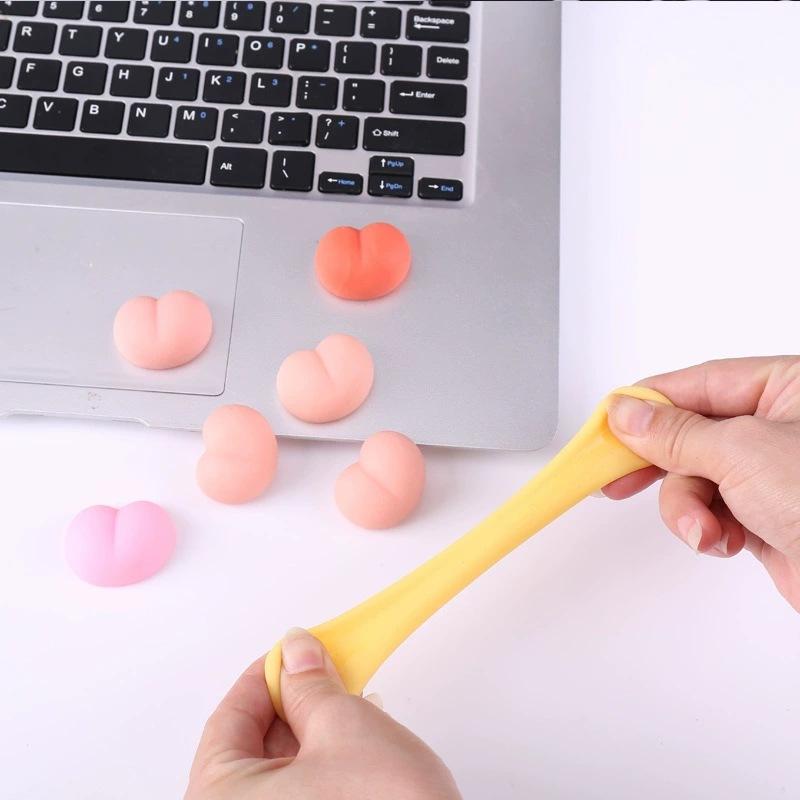 10/30Pcs Stereo Relieve Stress Peach Bum Sticker Mobile Phone Decoration Accessories Fun Butt Mochi Squeeze Toy