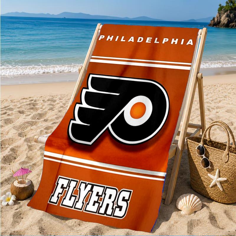 Flyers Hockey Logo Art Beach Towel, Super Soft Microfiber, Perfect Gift for Her/Him, Birthday, for Pool, Beach, Travel, Decor Beach Party