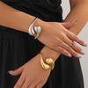 Fashion Vintage Bangles Irregular Wide Cuff Geometric Bracelets Alloy Texture Cuff Bangle for Parties and Daily Wear