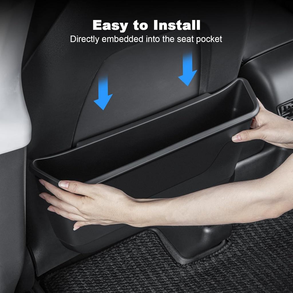 For Tesla Model 3 Model Y Seat Back Organizer Durable TPE Storage Pocket Backseat Trash Can Container For Tesla Model 3 2017- And -2025 Model Y (Not