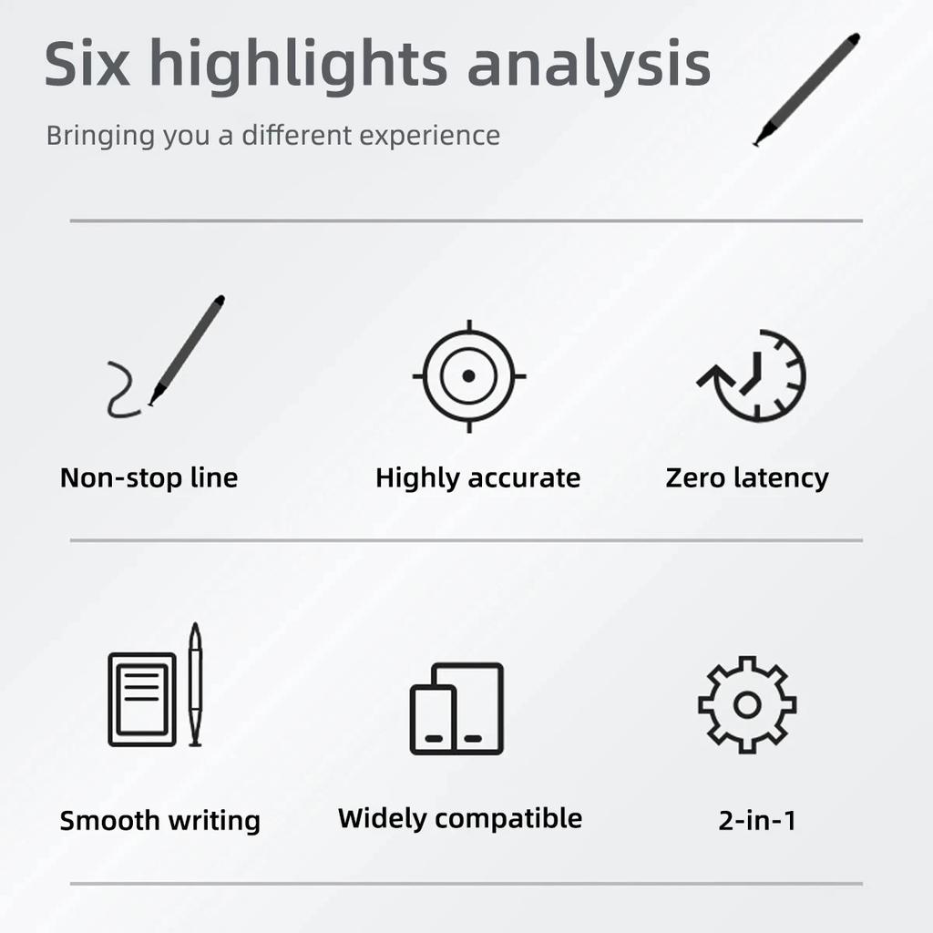 10Pcs Colorful Stylus Tablet Pen Universal 2-In-1 Drawing Screen Pencil for Samsung Huawei Phone IPad for IPhone Apple Touch Pen