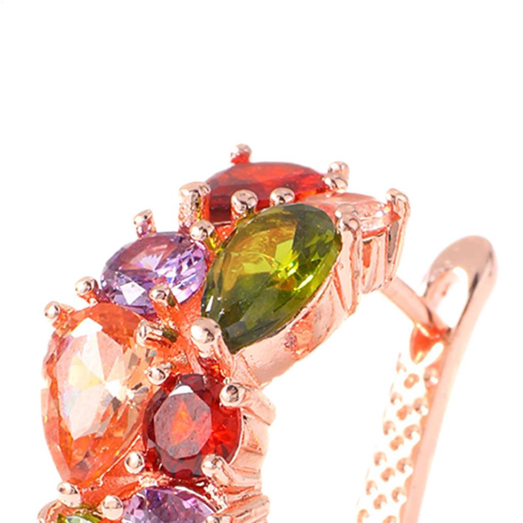 Mona Ohrschleifen Damen Creolen Trendiger Alltags Schmuck Roségold Farbe Helle Zirkonia Accessoires für Verlobung
