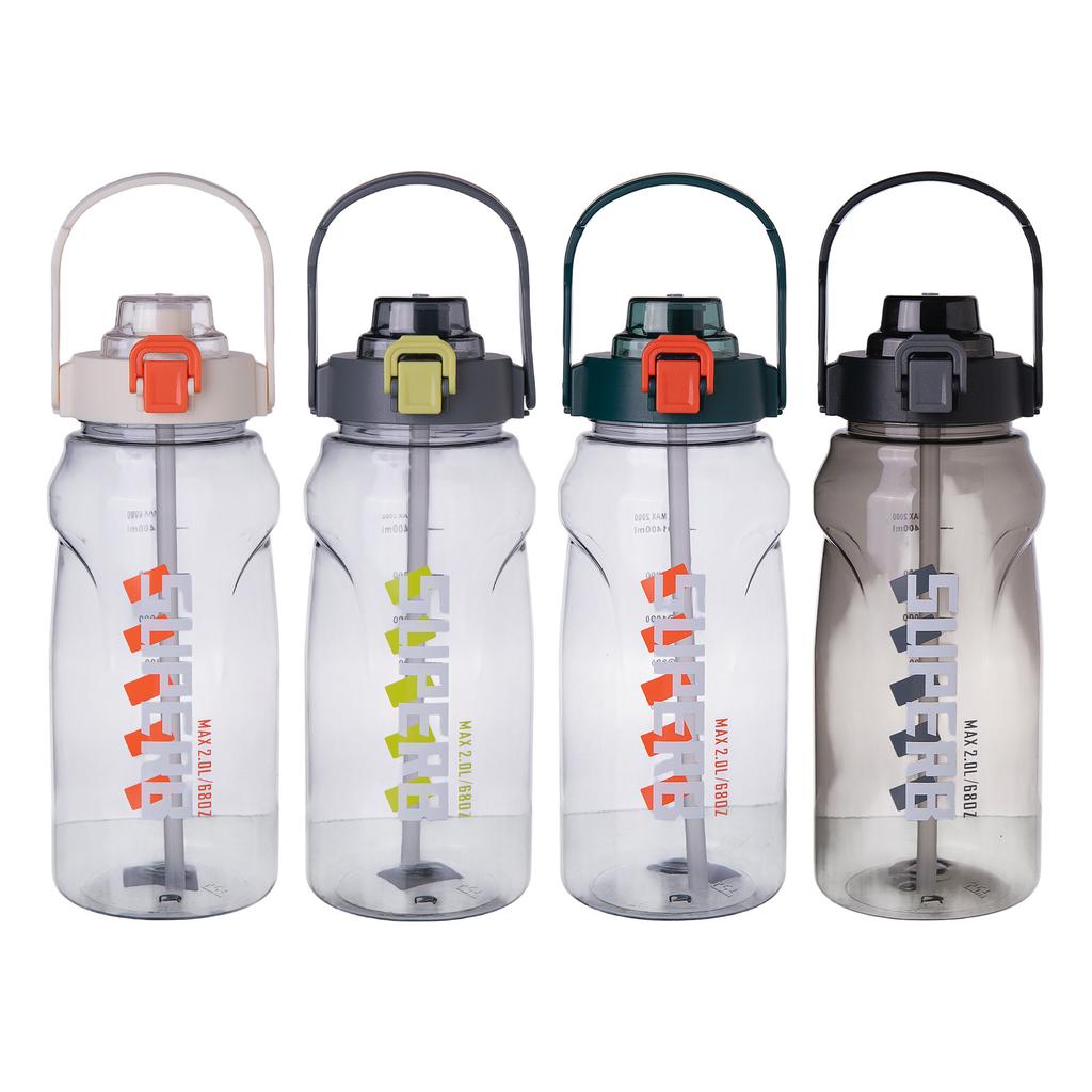 Water bottle Internet celebrity transparent healthy water cup 1000ml portable outdoor pc plastic cup space water cup with straw