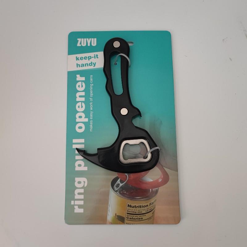 Portable Can Opener With Pull Tab Design Multifunctional Jar Bottle Opening Tool For Beer Cans Easy Open Bottles Kitchen Use