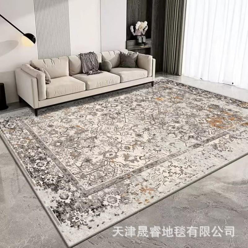 Modern Geometric Area Rug Living Room Bedroom Non-Slip Washable Soft Faux Wool Carpet Square