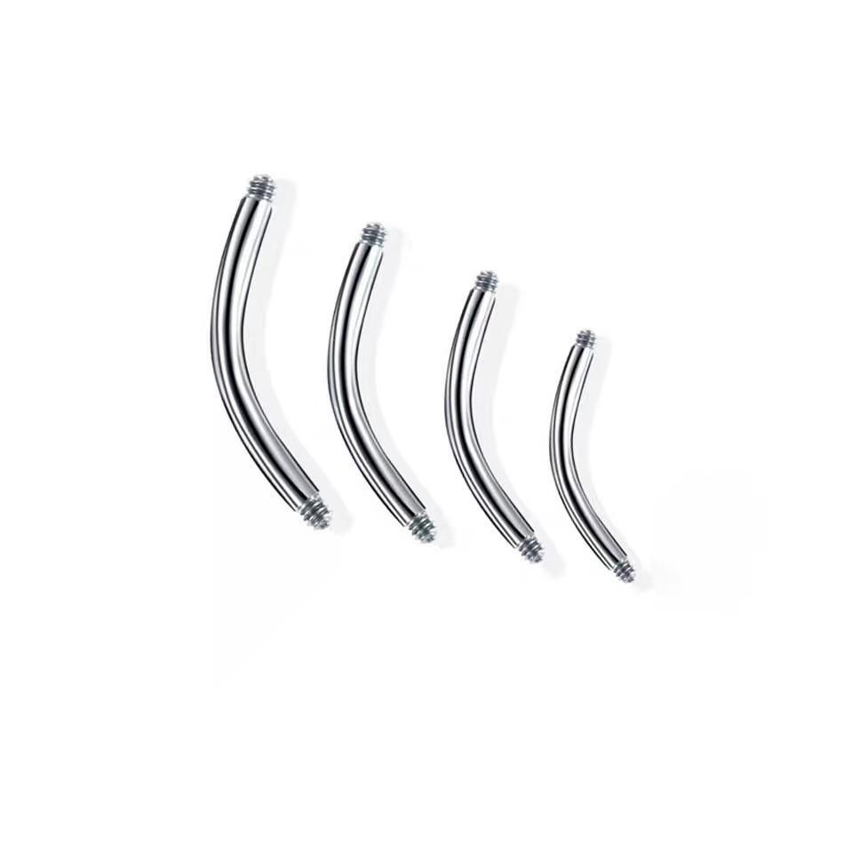 Изогнутая штанга из титанового сплава G23: Запасные украшения для пирсинга пупка, брови, губы 10mm