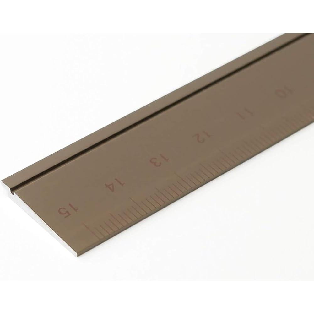 SLIP-ON Aluminum Ruler 15cm Black B-DAR-2802 with Cutter and 0cm Marking