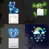 Glow-In-The-Dark Switch Sticker Frog Cat Design Self-Adhesive Removable Pvc Switch Decoration For Home, Bathroom, Bedroom