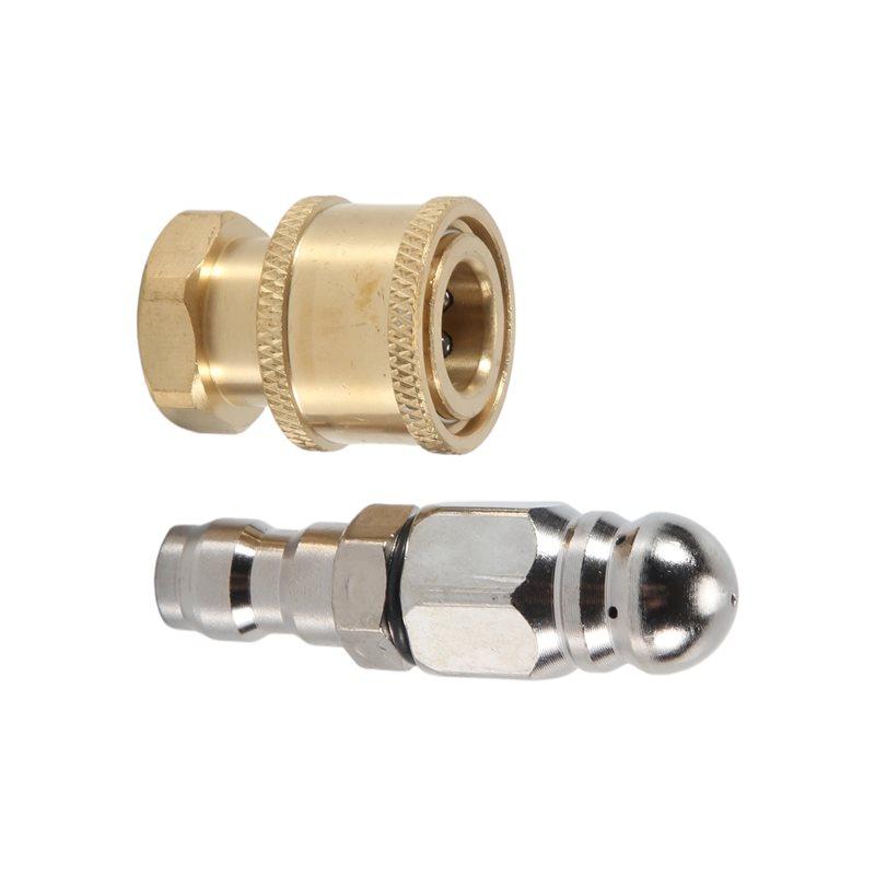 

ABJI-2Pc 5000PSI Sewer Jet Nozzle With Pressure Washer Coupler, Brass Fittings Quick Connector,1/4 Inch Connect To Female NPT