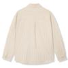 GUBIN Lettering Sleeve Striped Shirt - Beige