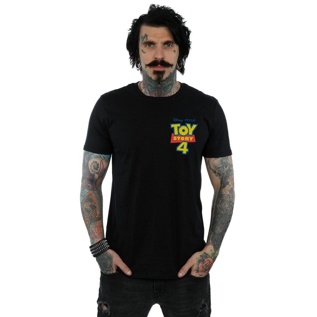 Disney Mens Toy Story 4 Logo Breast Print T-Shirt
