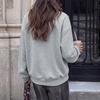 2026 Korean Casual Bow Loose Hoodie for Women - Round Neck
