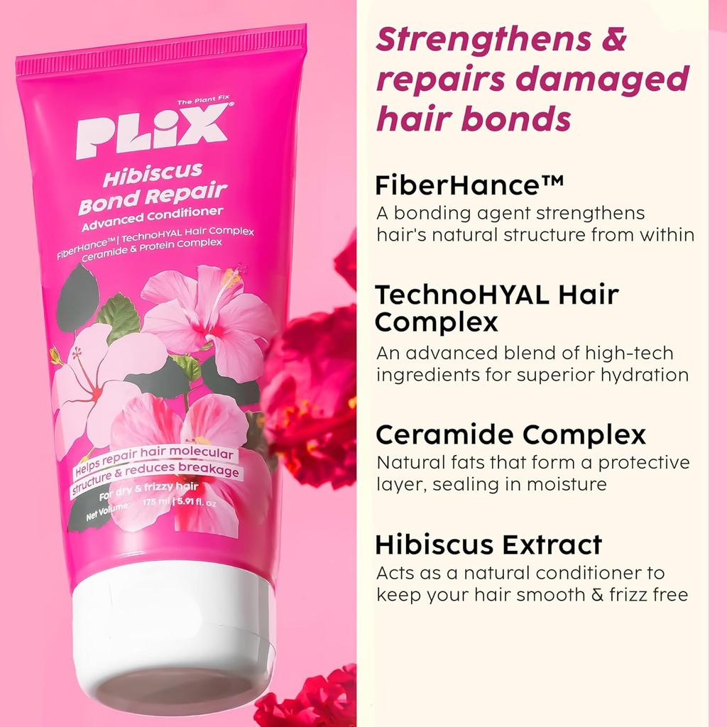 PLIX The Plant Fix Hibiscus Hair Care Kit 3X Stronger Repair Shampoo200ml, Conditioner 175ml ,Mask  50ml