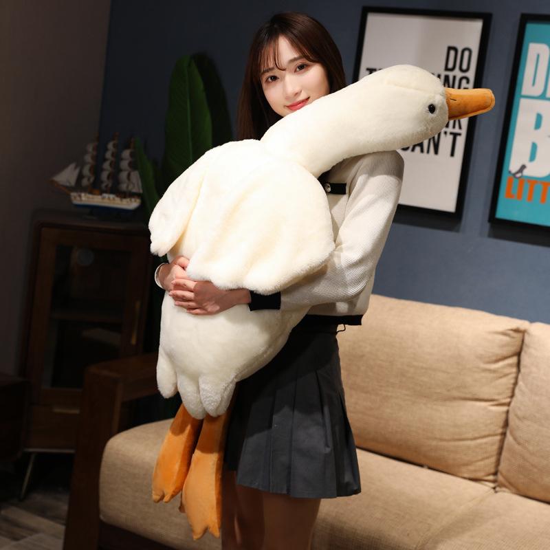 Niedliches großes weißes Gänse-Kissen, Plüschtier, Puppe, Heimsofakissen, Mädchenschlafkissen, beruhigende Puppe