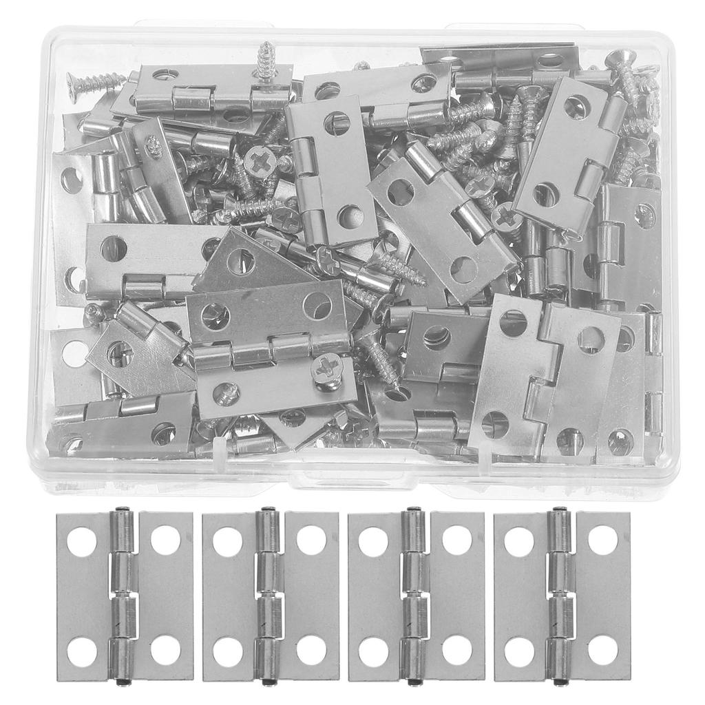 50Pcs Mini Hinges Small Iron Hinges 19x15mm Retro Miniature Furniture Hardware Jewelry Box DIY Crafts Set Jewelry Case Hinge