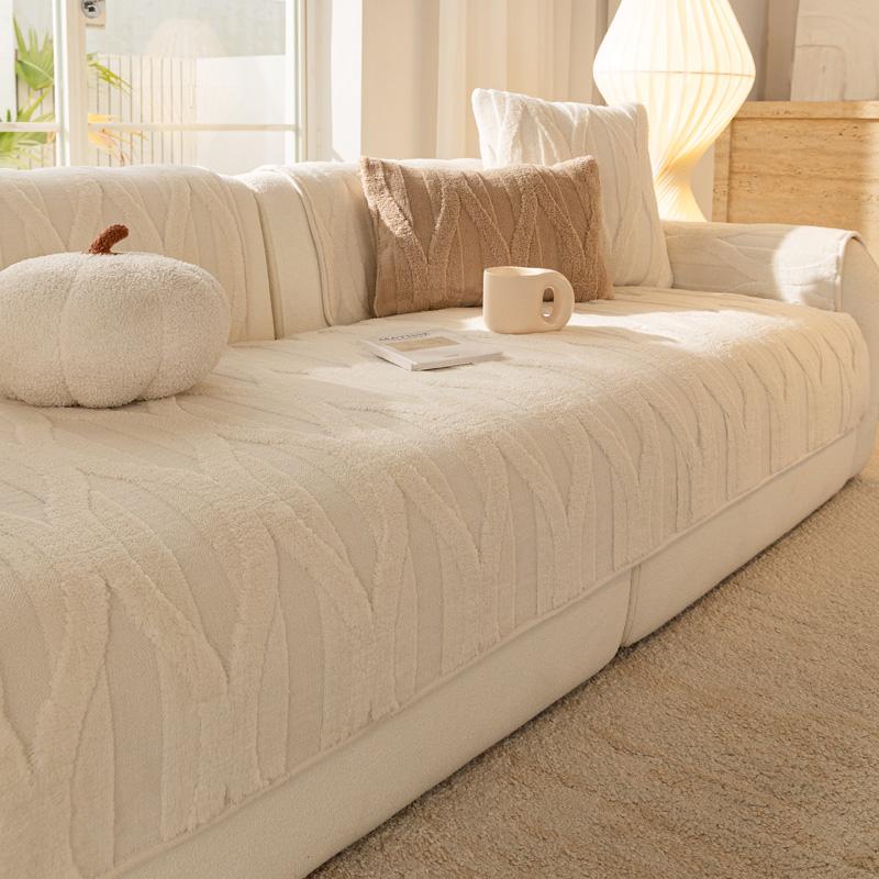 

Потовщений легкий розкішний нековзний антикотячий антипригарний вовняний диванний чохол для подушки на спинку рушника 70x70cm бежевий