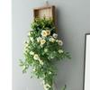 Artificial Green Plant Wall Decor Fake Flower Vine Wall Hanging for Restaurant Hotel Living Room TV Background Frame Decoration