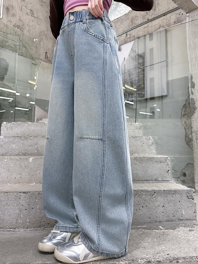 Mädchen 2025 Lässige Modische Weite Gerades Bein Hosen für Frühling/Herbst