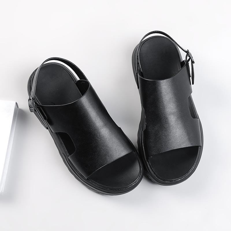 Sandalen für Männer Sommer Marke Echtes Leder Casual Strand Atmungsaktive Männer Slides # Zl82