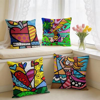 BBritto Art Design Abstract Cushion Cover Square Short Plush Pillow Case Living Room Sofa Home Decor Funda X