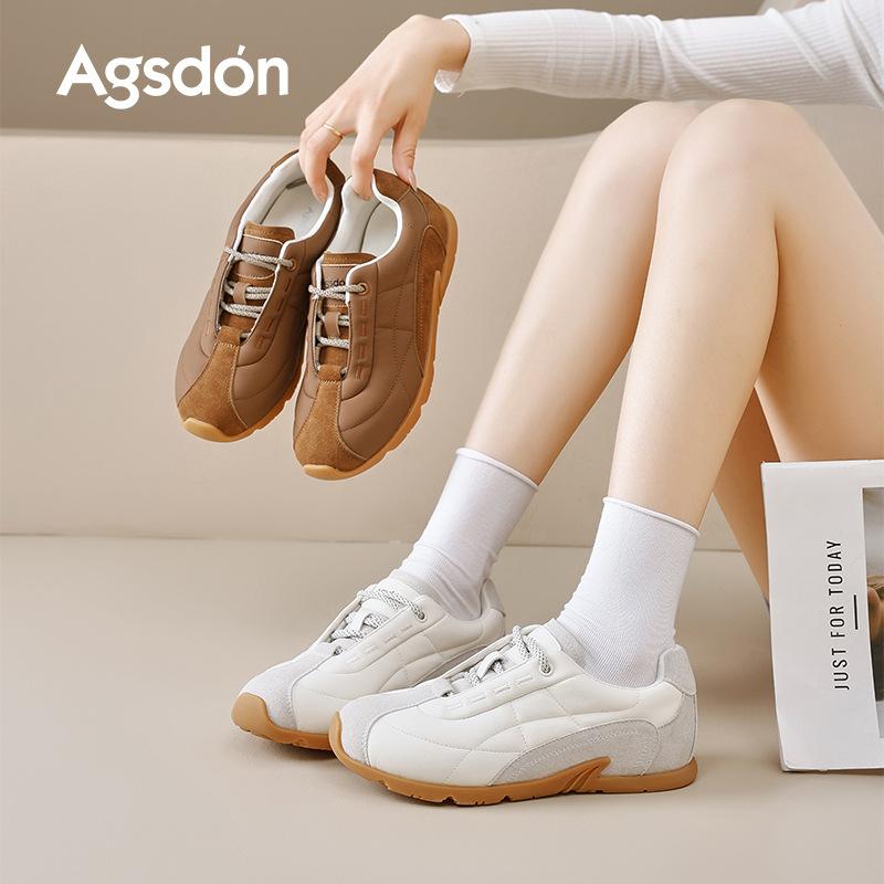 Augustine white German training shoes women's 2025 new autumn platform ballet retro single shoes casual sports board shoes