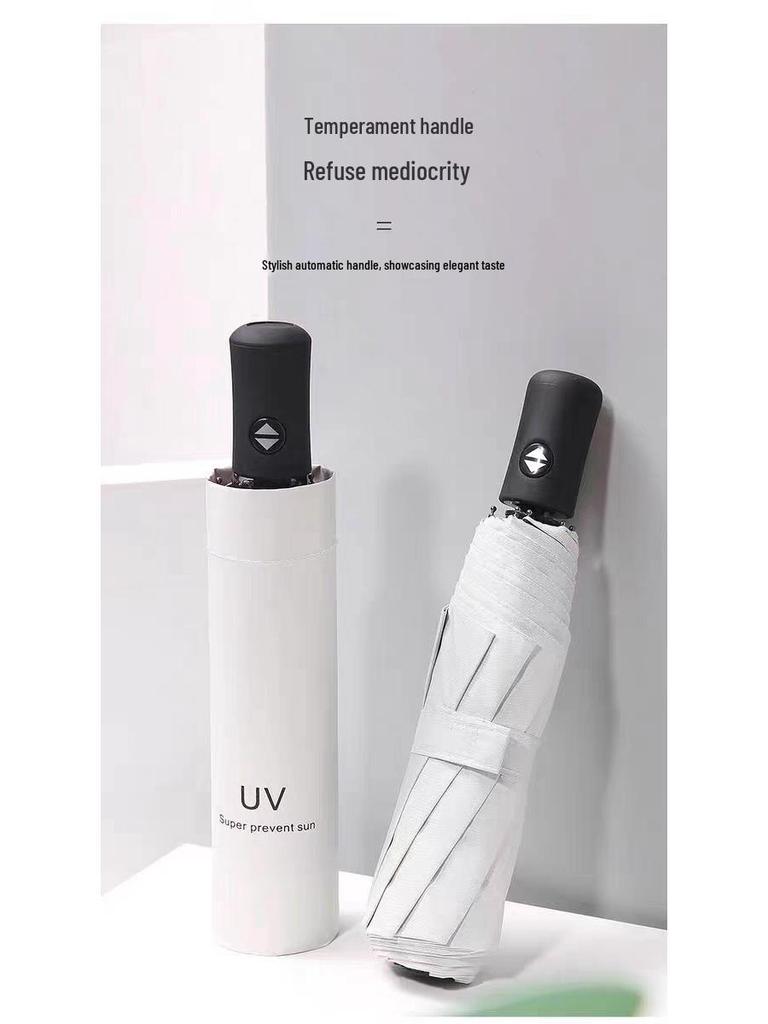 Large Size Automatic Folding Umbrella with Black Glue Sunshade for Sun and Rain
