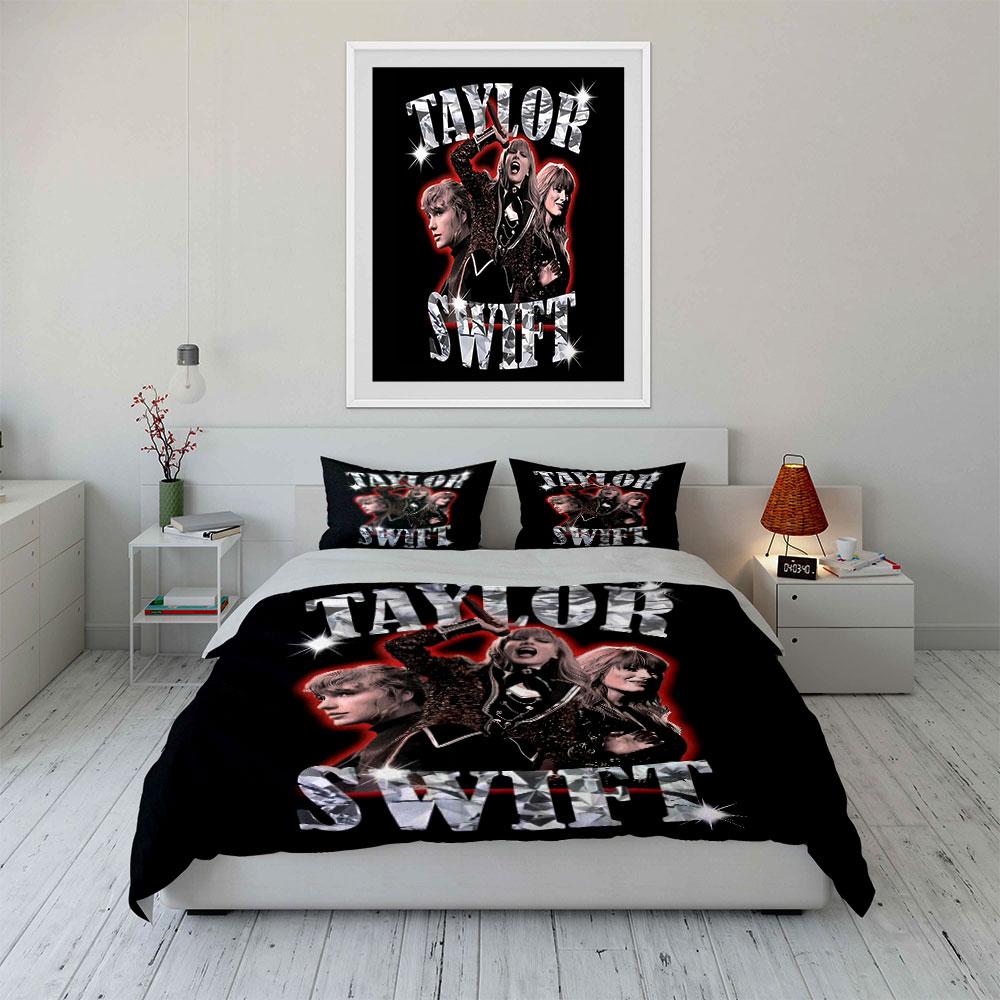 Set Copripiumino Scintillante Design Taylor Swift Copripiumino Federe (1*Copripiumino 2*Federe, senza piumino)