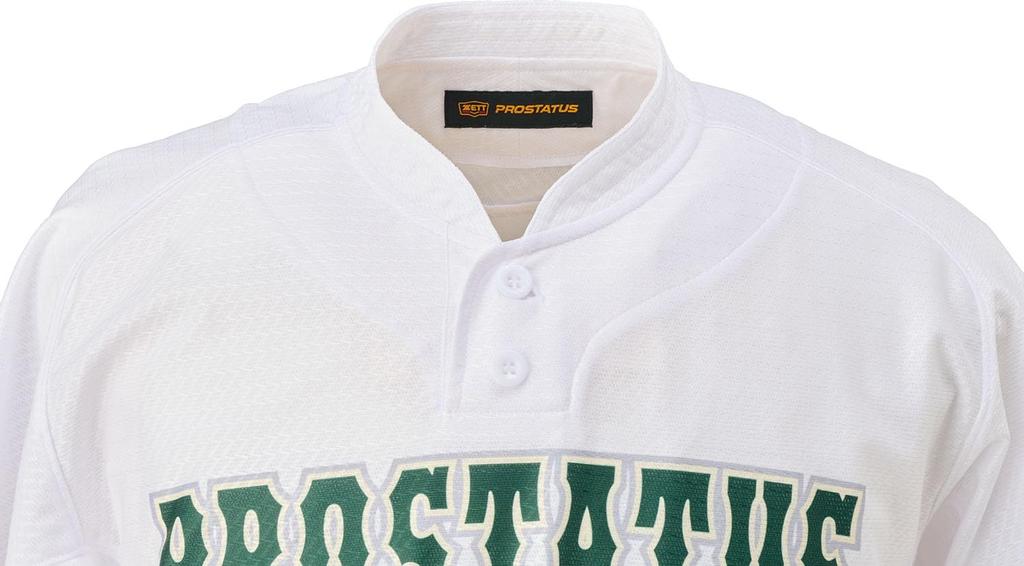 ZETT Baseball Pro Collar Uniform Pullover White XO BU517PST Top, Status, Stand-Up Shirt, Style, (1100)