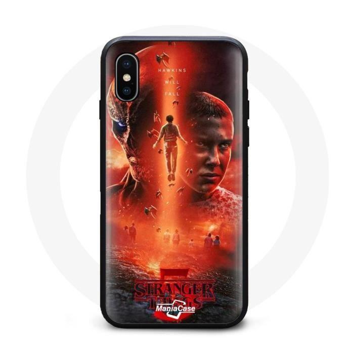 Cover per iPhone XS Max - Maniacase - Stranger Things - Flessibile - Nera - Unisex