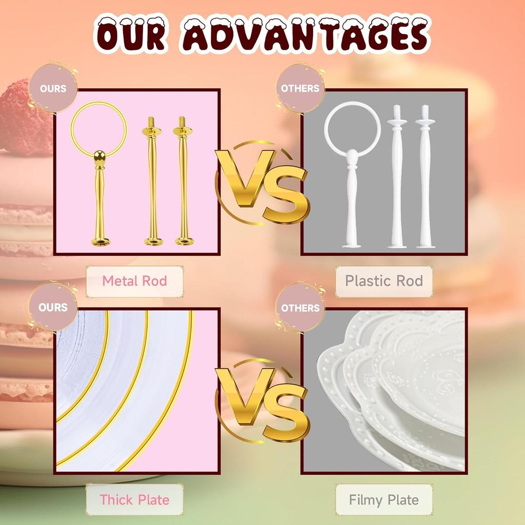 3 Layer Cake Stand Fruit Plate Tray Display Birthday Party Dessert Wedding Three Layer Cake Count Heart Rack Dessert Plate