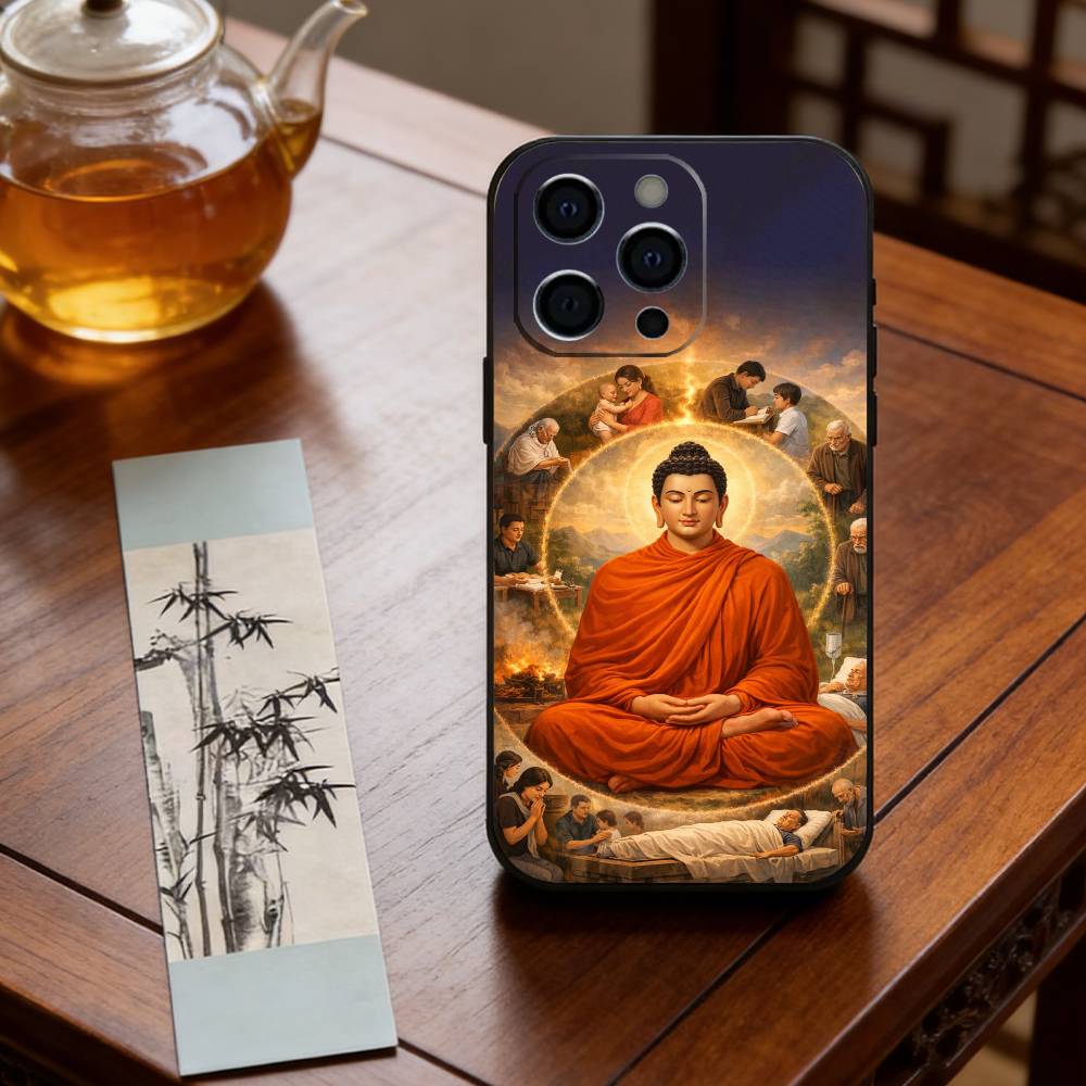 Siddhartha Gautama Phone Case For iPhone 17, 16,15,14,13,12,11 Plus,Pro Max, Others Soft Black Cover