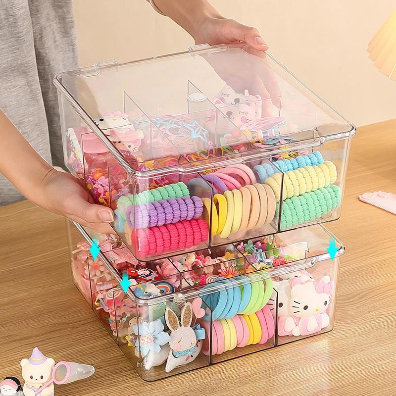 Clear Storage Organizer for Nail Polish with Flip Top, Ideal for Lipstick, Perfume, Essence, 9-Compartment Cosmetic Jewelry Box
