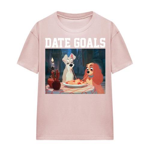 Lady And The Tramp Womens/Ladies Date Goals Valentine`s Day T-Shirt