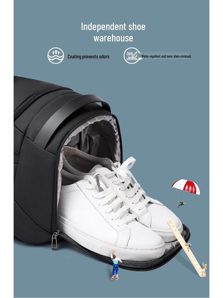 Bange Men's Multifunctional Travel Gym Bag with Wet/Dry Separation, Casual Crossbody Handbag for Outdoor Use.