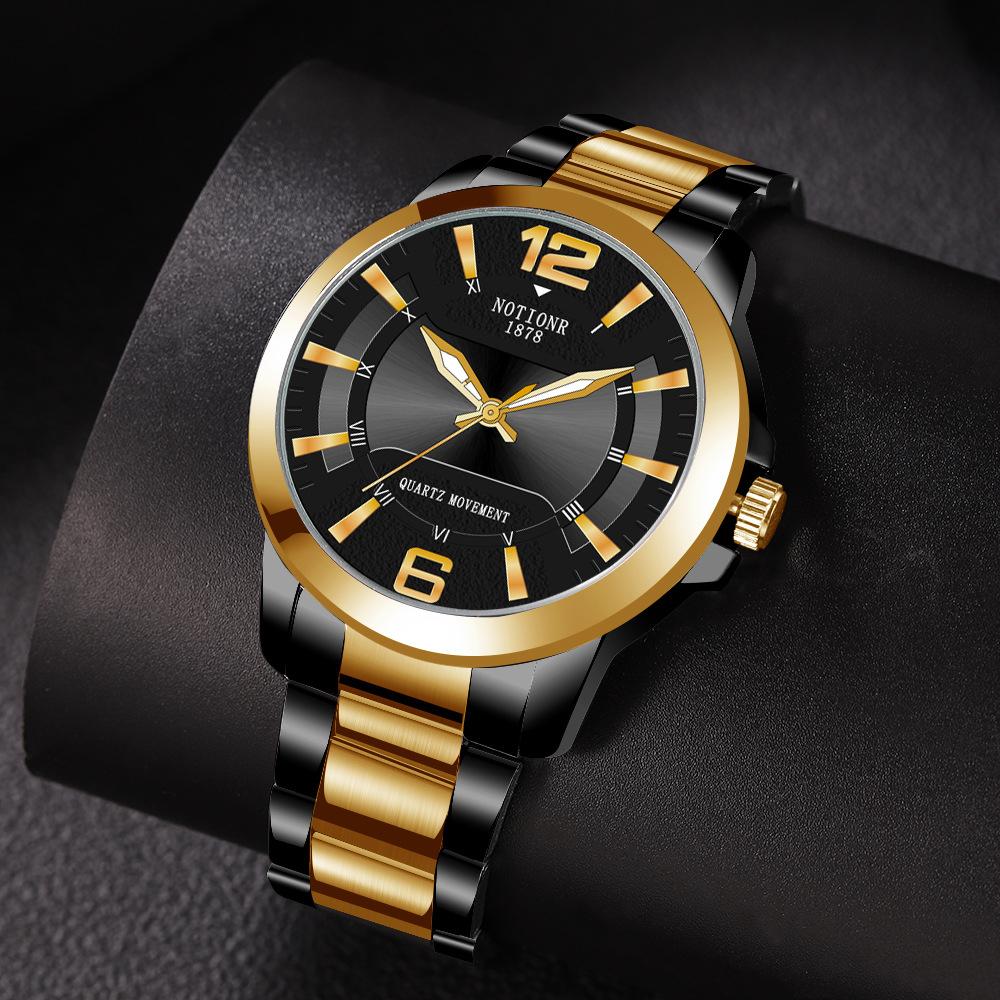 Conceptor Personality Men'S Steel Belt Watch Trend Waterproof Calendar Luminous Quartz Watch
