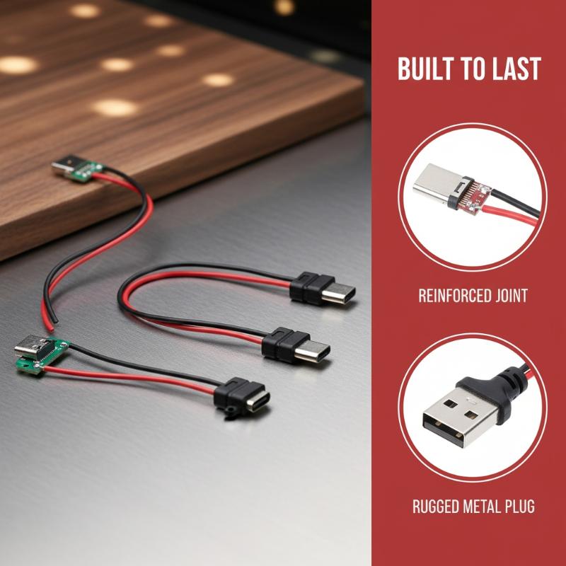 1/3Pcs 3A 5V USB Female Base Type-C Socket And Female USB Male Charging Socket Power Socket With Cable Connector